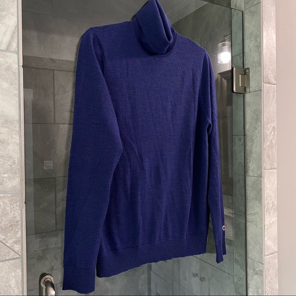 Serge Blanco Mens size M navy turtleneck - Picture 5 of 6